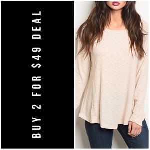 ❄️LAST3️⃣//OATMEAL RAW EDGE TOP